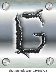 letter G cut out in metal