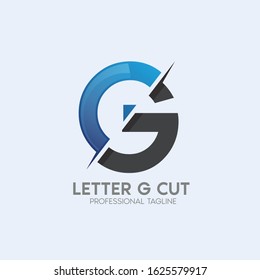 letter g cut vector logo design template