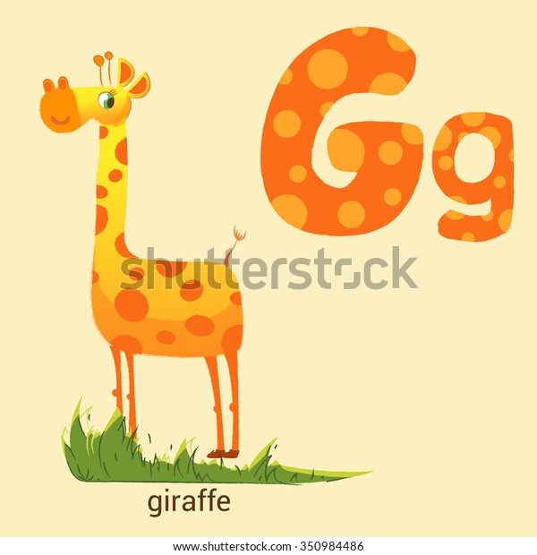 Letter G Cute Giraffe Vector Stock Vector (Royalty Free) 350984486