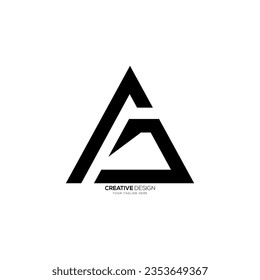 Letter a g d with initial triangle shapes alphabet abstract monogram logo