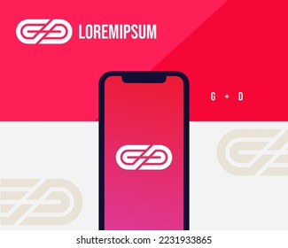 Letter G D logo design. creative minimal monochrome monogram symbol. Universal elegant vector emblem. Premium business logotype. Graphic alphabet symbol for corporate identity