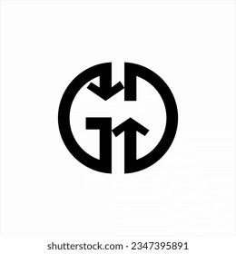 Letter G D logo design with up and down arrow sign.