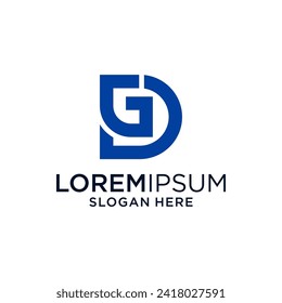 plantilla de diseño de logotipo de letra g d