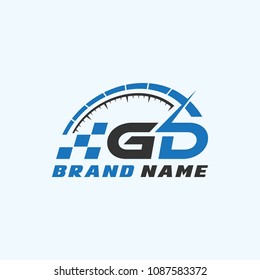 Letter G D logo icon design template elements