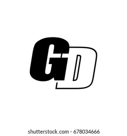 Letter G D Logo Overlapping Black Stock Vector (Royalty Free) 678034666 ...