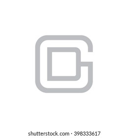 letter G and D monogram square shape logo gray