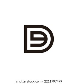 Letter g in D, outline geometric symbol simple logo vector