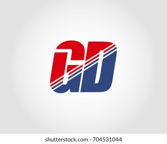 Letter G and D red and blue combination logo