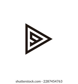Letter g in D, triangle geometric symbol simple logo vector
