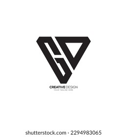 Letter G D triangle unique shape modern monogram logo