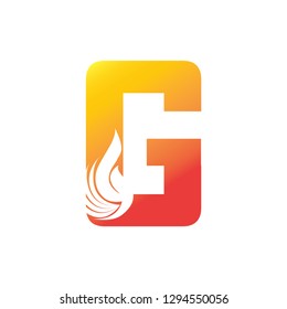 Letter G design and a combination of fire for logos or icons that are very modern and simple. Vector EPS 10.