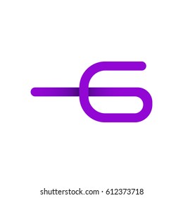 Letter G design typographic. unique and simple design with purple