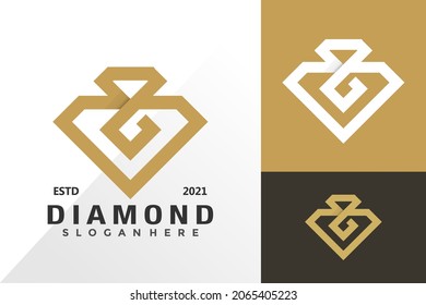 Letter g diamond gems logo and icon design vector concept for template