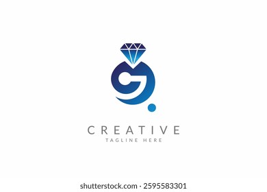 Letter G diamond logo design vector template.