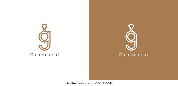 Letra G símbolo del símbolo del logotipo del diamante Diseño. Plantilla de logotipo de ilustración de vector