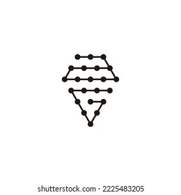 Letter a and G diamond, molecules geometric symbol simple logo vector
