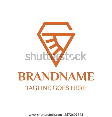 Letter G Diamond Sun Logo, symbolizes strength, brilliance, and growth