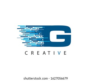 Letter G Digital Data , Technology and digital abstract line G fast techno design concept.  