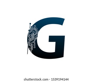 Letter G Digital Network , Technology and digital abstract line connection vector logo. (sign, symbol, icon, design element). New Technology design.