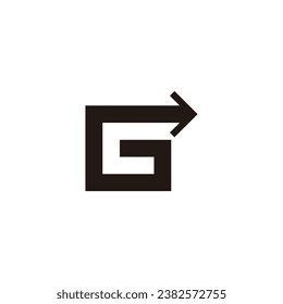 Letter G direction, square geometric symbol simple logo vector