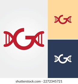 Letter G DNA Logo Design Vector