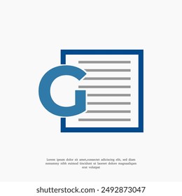 Letter G Document logo design template