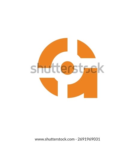 letter g dot geometric yellow point logo vector