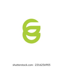 Letra G doble, símbolo geométrico hoja simple vector