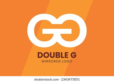 Letter G or double G mirrored concept logo vector initial design