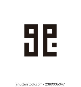Letter g e c square geometric symbol simple logo vector