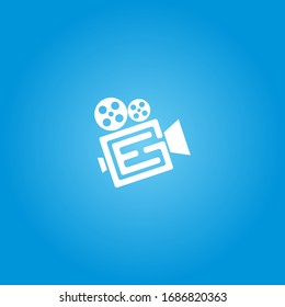 Letter G and Letter E Camera Video Film Production Logo Designs