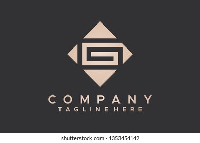 Letter G and E Flat Vector Logo