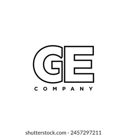 Letter G and E, GE logo design template. Minimal monogram initial based logotype.