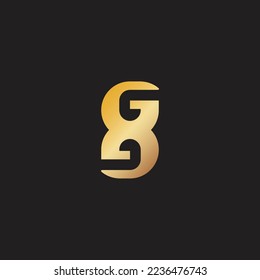 letter g e golden simple geometric logo vector 