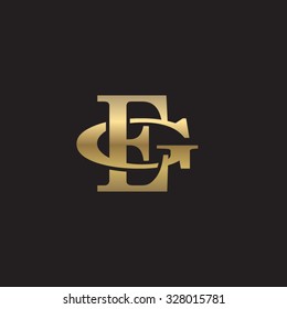 letter G and E monogram golden logo