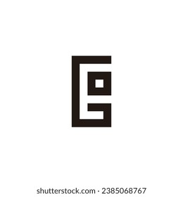 Letter G, E and o square geometric symbol simple logo vector