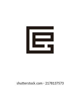 Letter G and e square geometric symbol simple logo vector