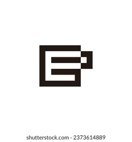 Letter G and e square, unique geometric symbol simple logo vector