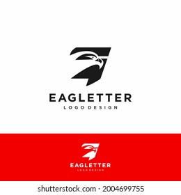 Letter G eagle head logo black vector color and red background