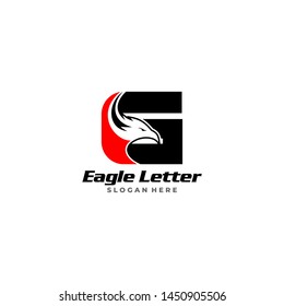 letter G eagle head red and black logo.