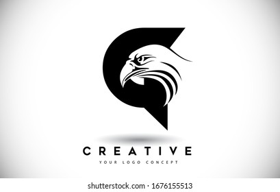 Letter G Eagle Logo Icon with Creative Eagle Head Vector Illustration.
