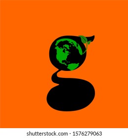 
letter g earth and leaf logo templates