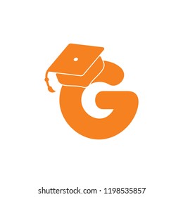 letter g education graduation hat logo