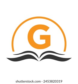 Letter G Education Logo Book Concept. Training Career Sign, University, Academy Graduation Logo Template Design