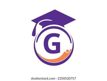 Concepto De Título De Graduación Inicial Del Logo De La Letra G. Logo de graduación con plantilla de vector de letra