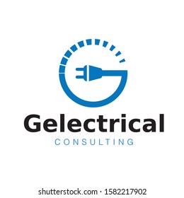 Buchstabe G mit der Vorlage für das Logo des elektrischen Plug-Symbols