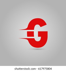 Letter G Elegant typographic red