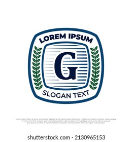 Letter G emblem vintage logo illustration, retro emblem design template isolated on white background
