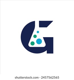 Letter G and erlenmeyer Logo Concept to describe business in science, research or laboratory field