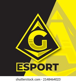 Letter G esport logo, triangle esport logo design template, badge esport logo illustration vector